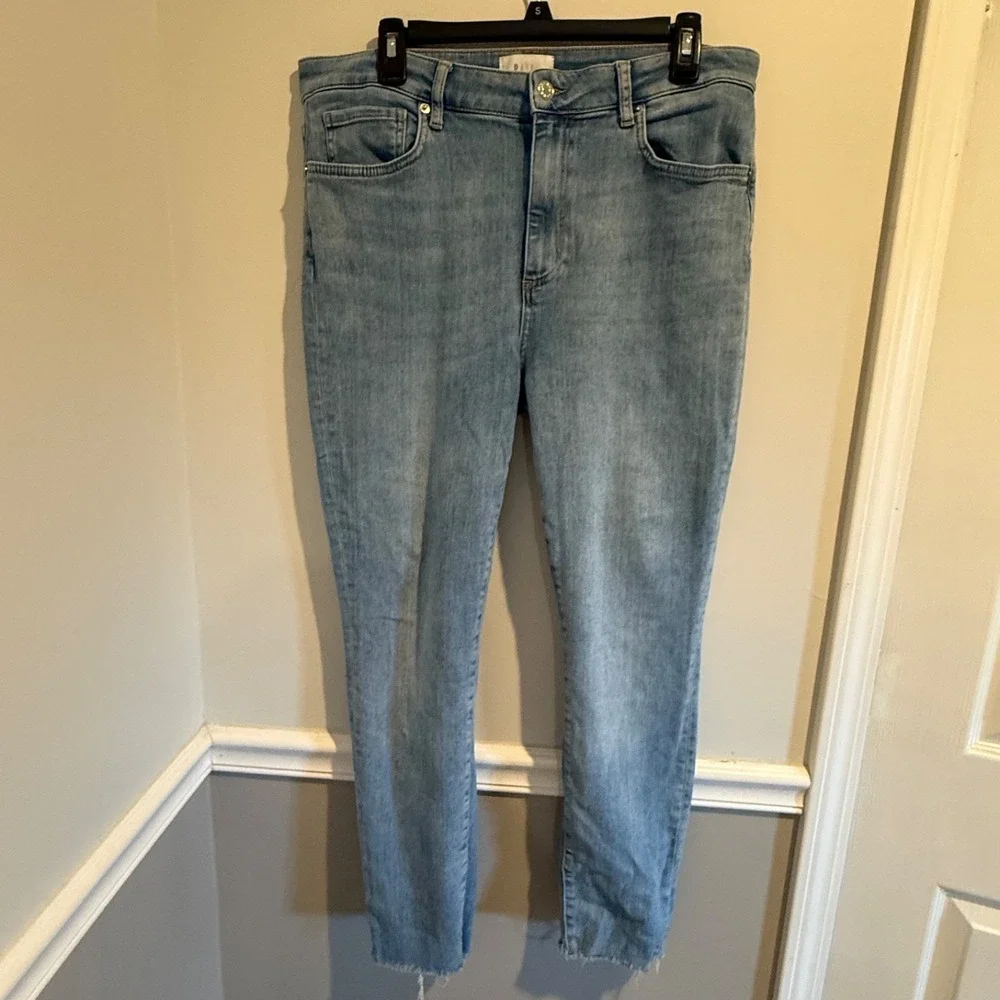 Rails The Larchmont Skinny Cropped high rise Jeans in Tide Pool Size 32‎ raw hem